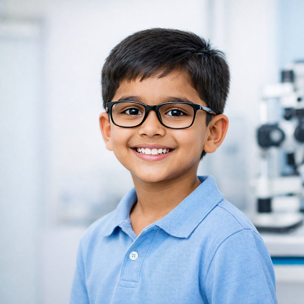Child wearing glasses - Pediatric Eye Care